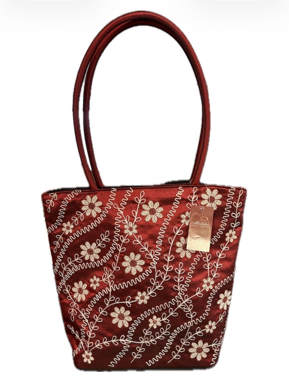 NWT Vintage Vietsilk Hand-Embroidered Tote Bag | French Knot Sa Hat Silk - Picture 3 of 10